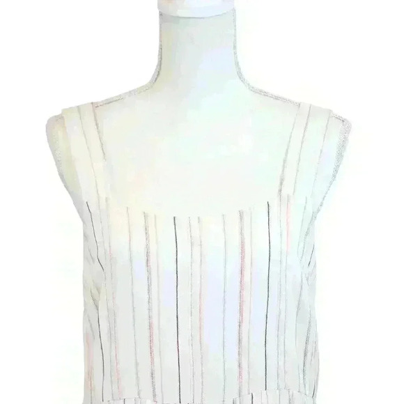 Blu Pepper White Pinstriped Maxi Sundress w/ Tank Top & Tiered Skirt Size Small - Picture 2 of 8